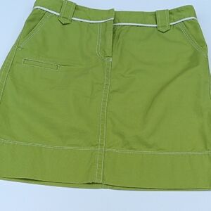 ANN TAYLOR Women's  Lime Green Mini Skirt with White Trim - 4